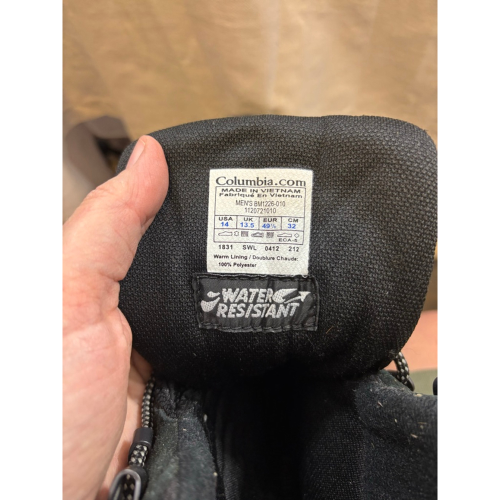 Men's Columbia Black Snow Boots US 14 - Picture 14 of 15